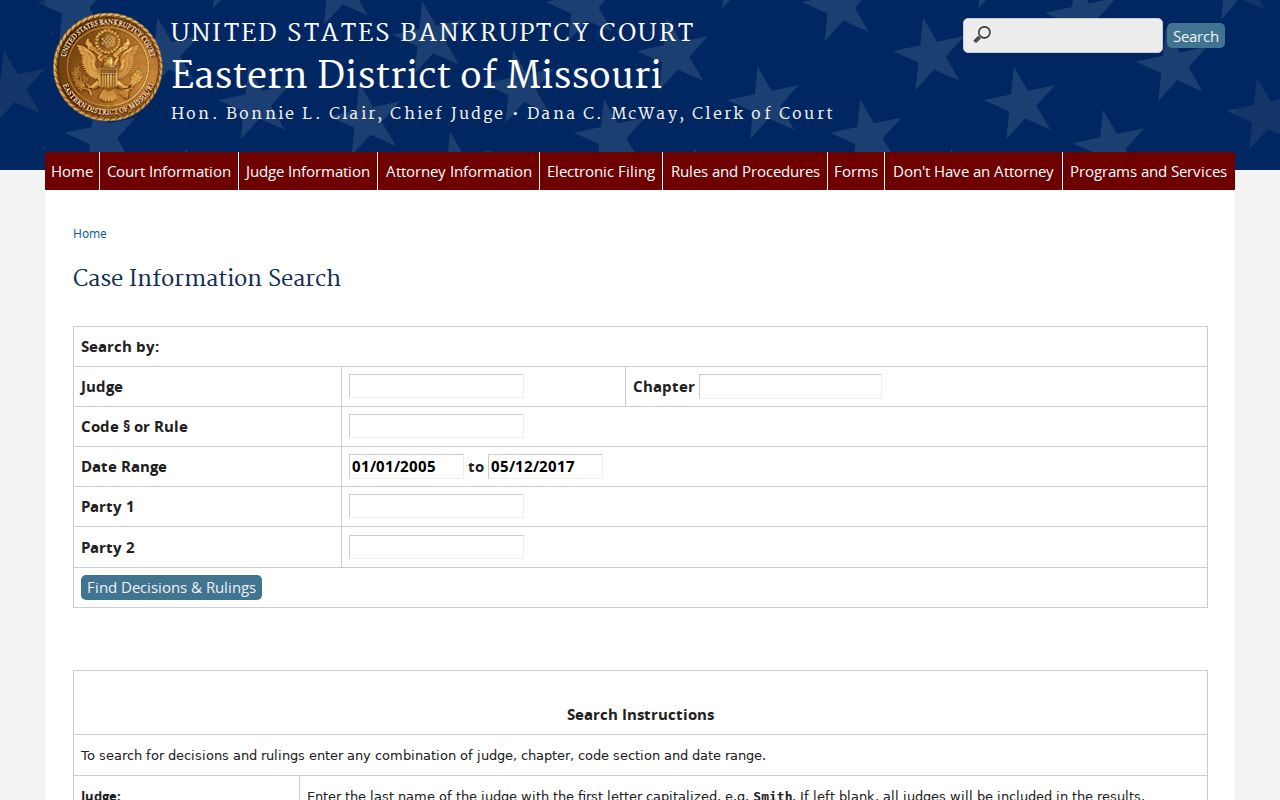 Shannon County civil docket comparison with federal bankruptcy case information search