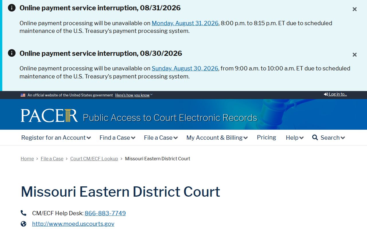 Shannon County court docket PACER court lookup
