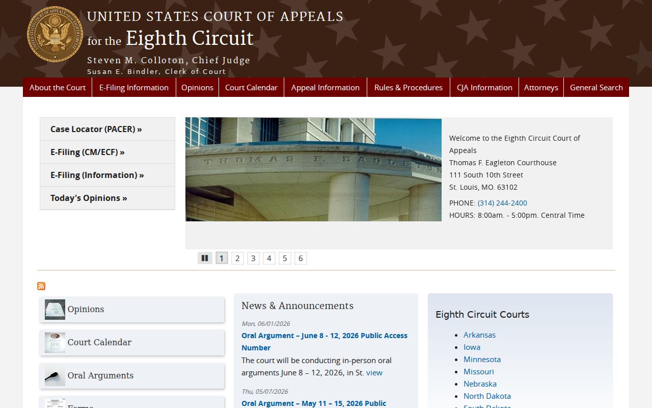 Shannon County court docket federal appellate court source