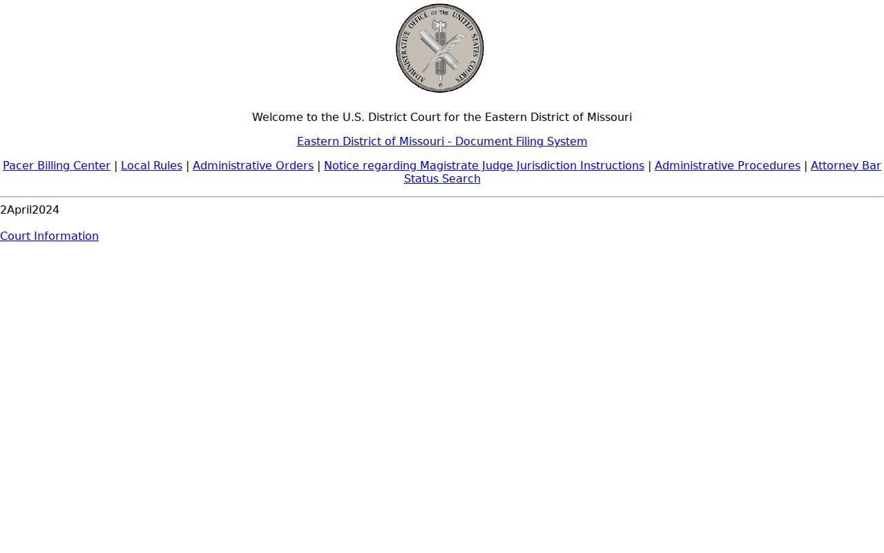 Shannon County court docket federal filing system reference