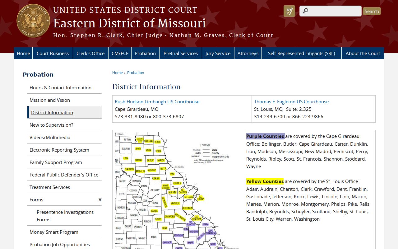Shannon County court docket federal courthouse information